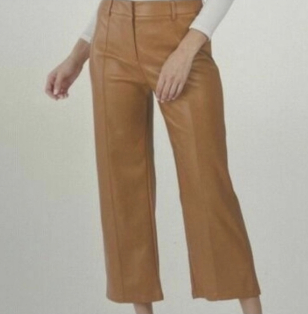 7 For All Mankind | Faux Leather Wide Leg Cropped Pants